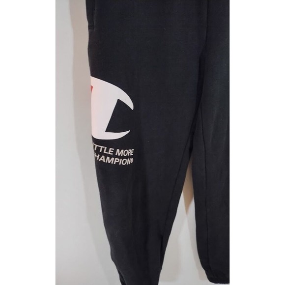 Champion Men Small Black Jogger Pants Sweatpants Snap Pockets Zipper Leg - Picture 3 of 12